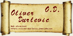 Oliver Durlević vizit kartica